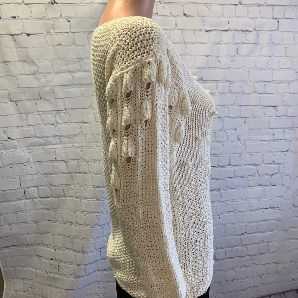 Hot Jazz by Christina Knit by hand! Vintage White boho sweater size medium - Picture 7 of 16